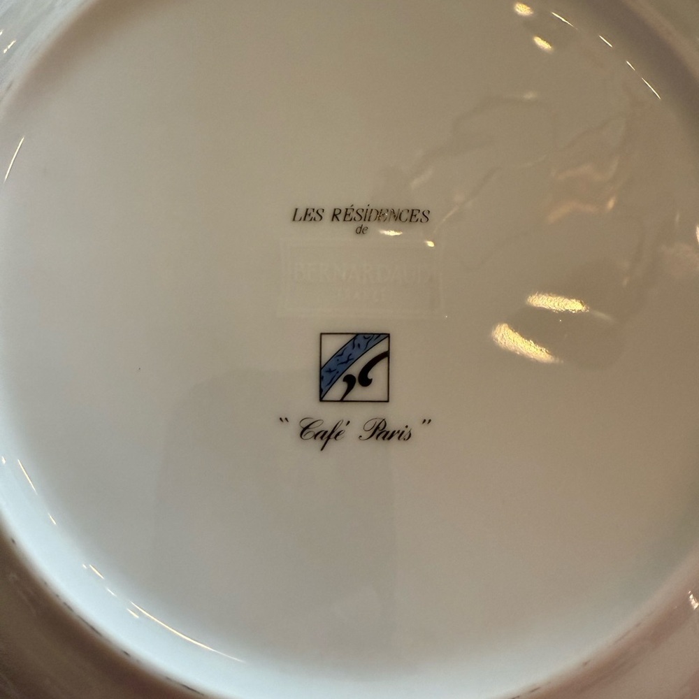 Les Residences De Bernardaud Limoges France Cafe Paris Dinner Plate Set Of 8 - Picture 4 of 5